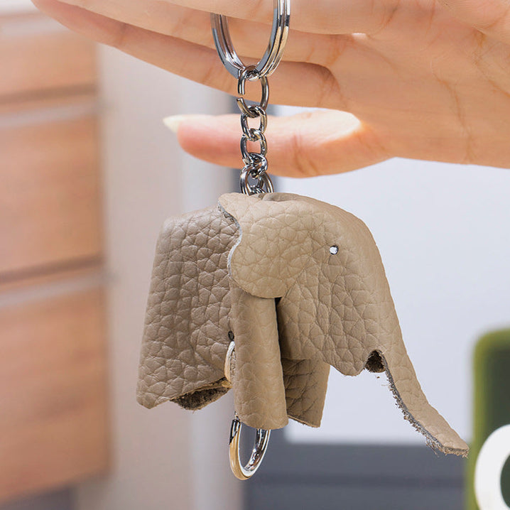 Blue Green Baby Elephant Keyring