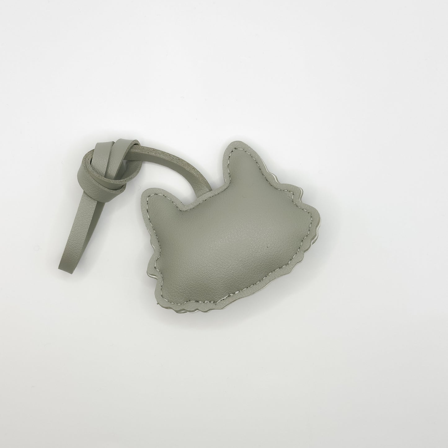 Cat Face Bag Charm in Grey