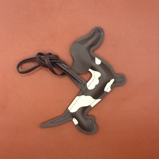 Dachshund Bag Charm in Coffee Brown