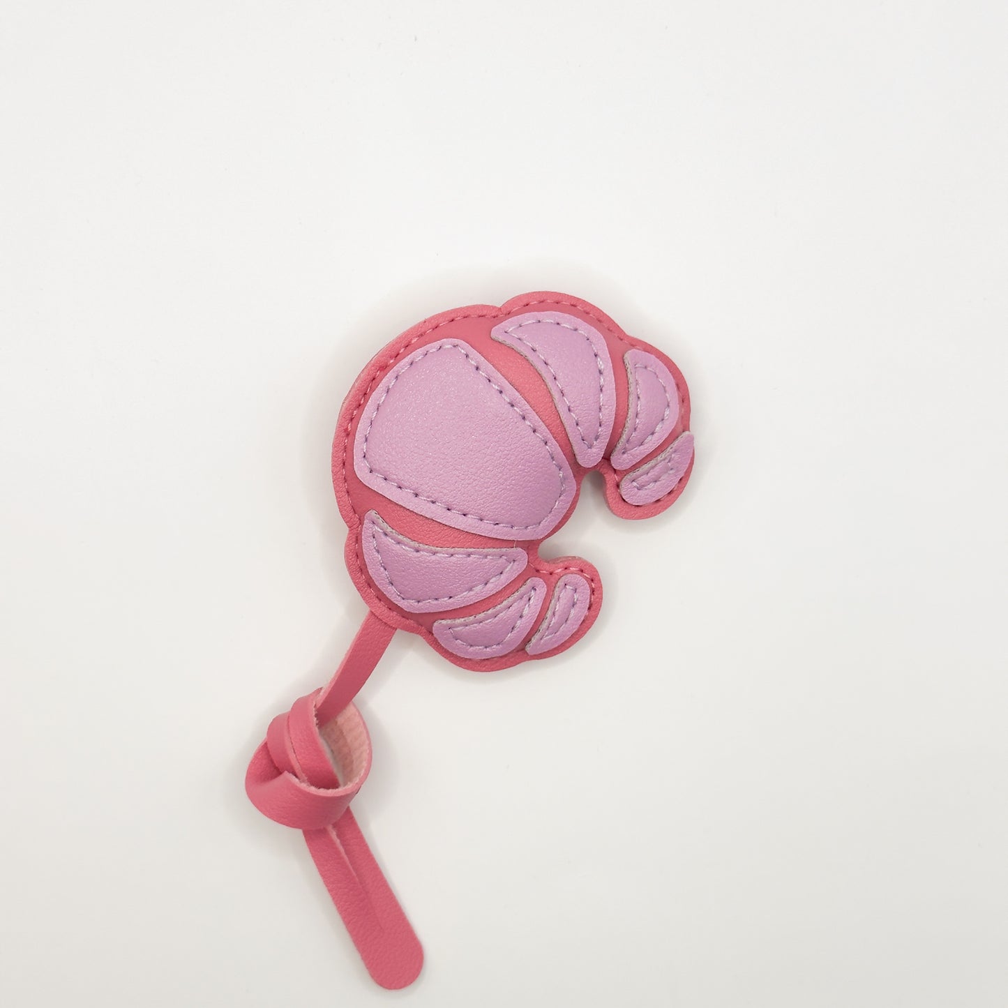 Pink and Purple Croissant Bag Charm