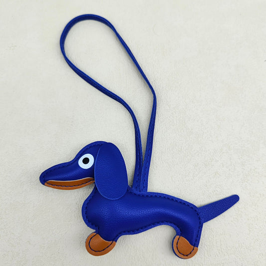 Dachshund Dog Bag Charm in Blue