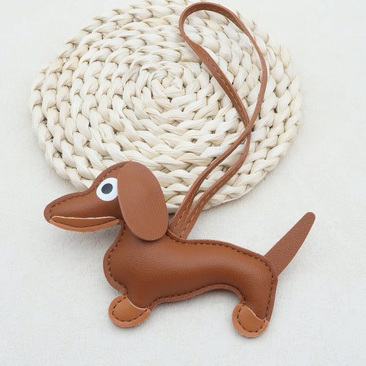 Dachshund Dog Bag Charm in Tan