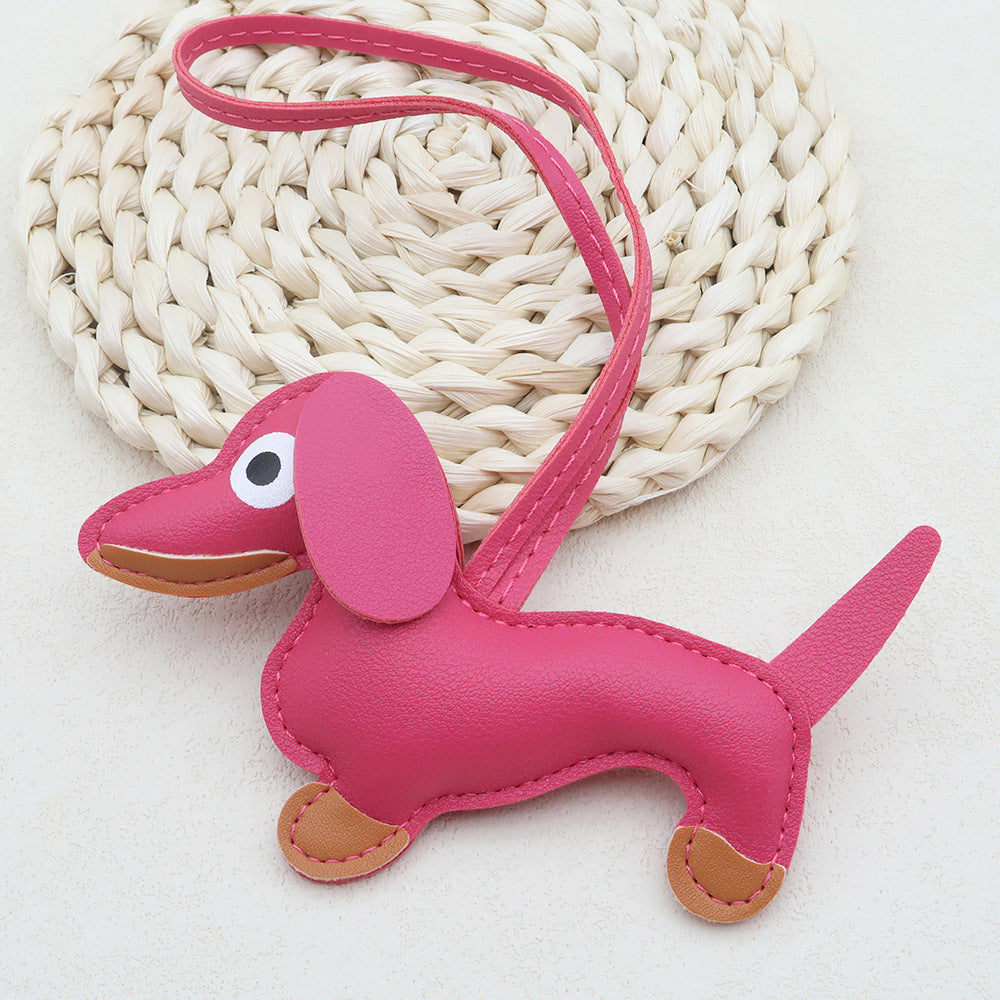 Dachshund Dog Bag Charm in Coffee Brown