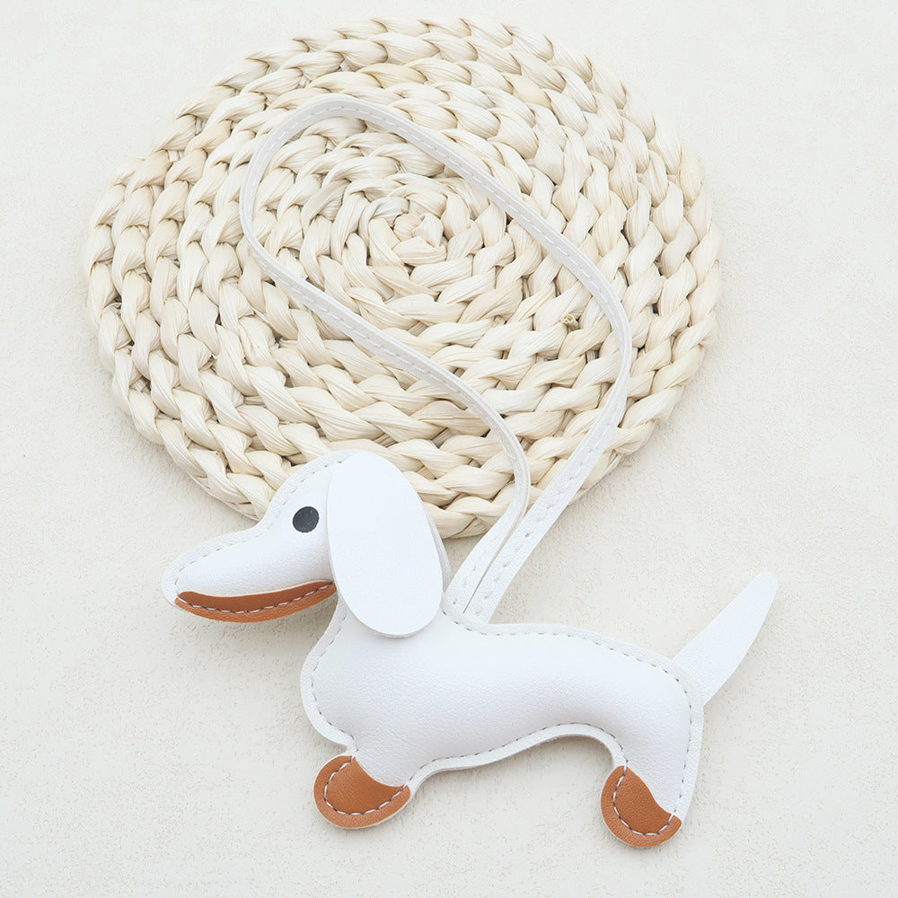 Dachshund Dog Bag Charm in Coffee Brown