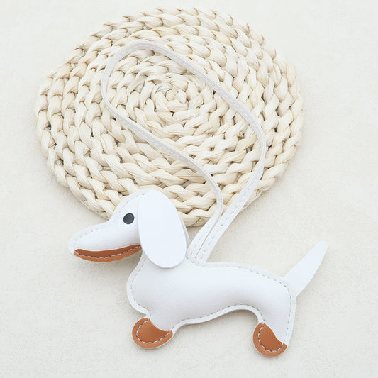 Dachshund Dog Bag Charm in White
