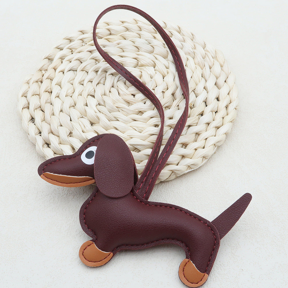 Dachshund Dog Bag Charm in Coffee Brown