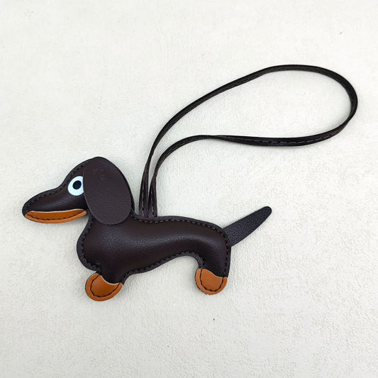 Dachshund Dog Bag Charm in Coffee Brown