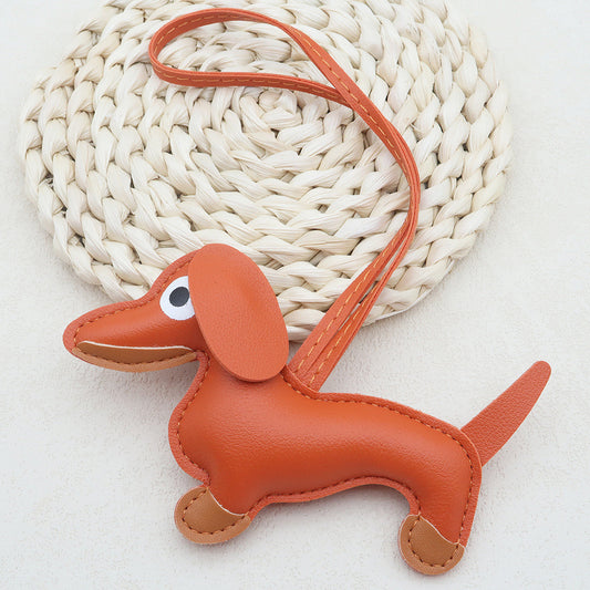 Dachshund Dog Bag Charm in Orange