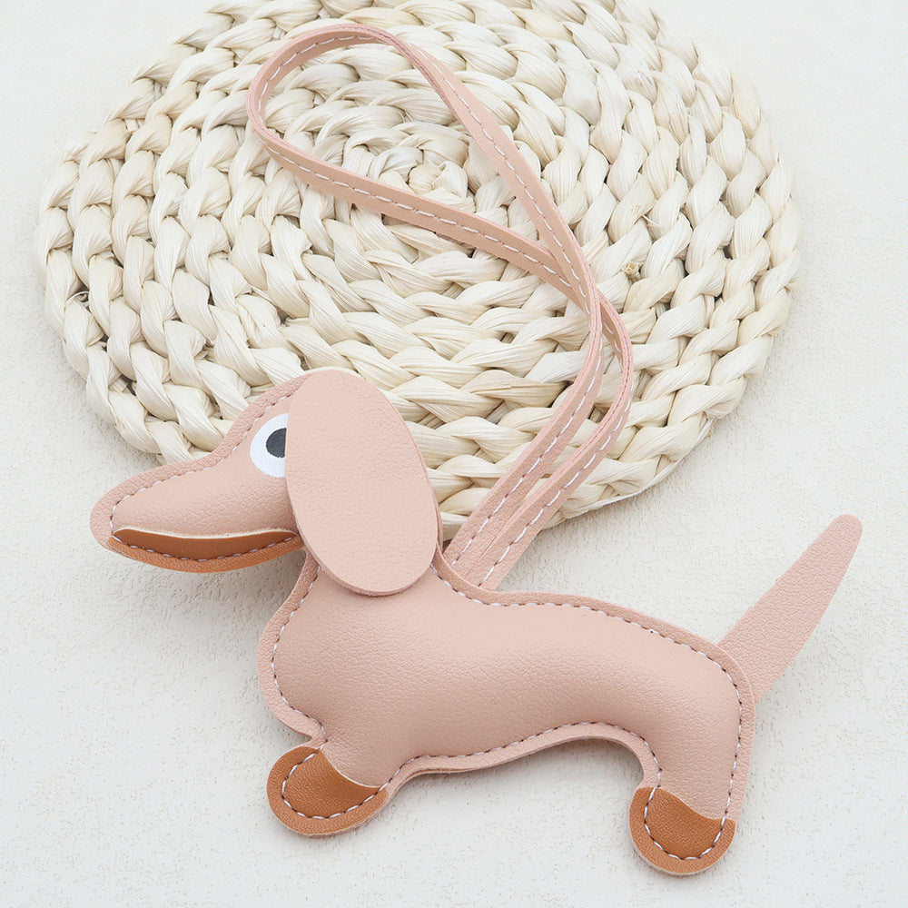 Dachshund Dog Bag Charm in Coffee Brown