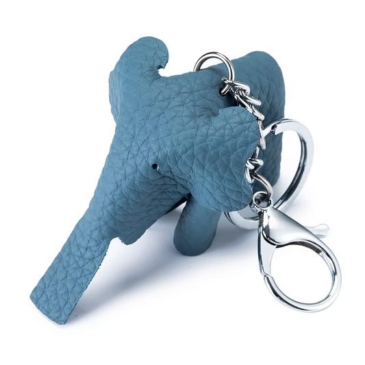 Blue Green Baby Elephant Keyring