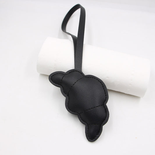 Croissant Bag Charm in Black