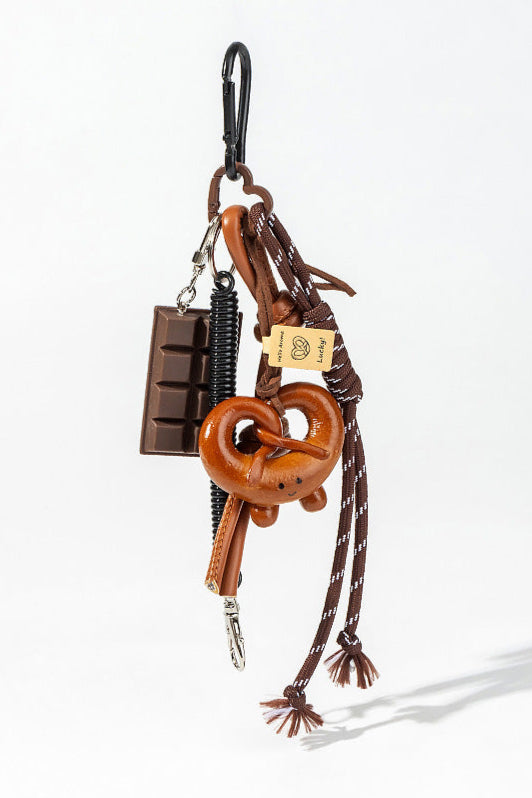 Chocolate Pretzel Keychain