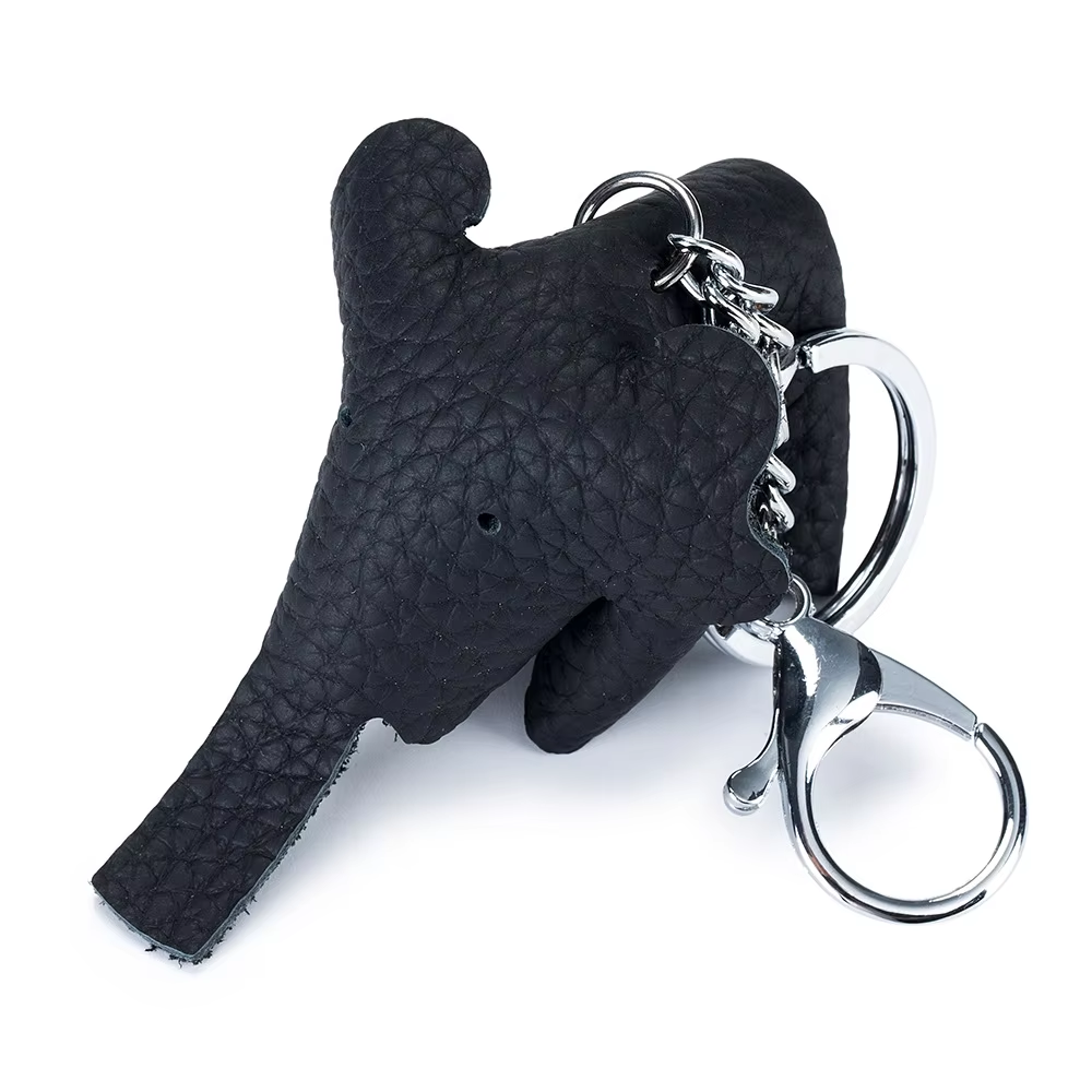 Black Baby Elephant Keyring