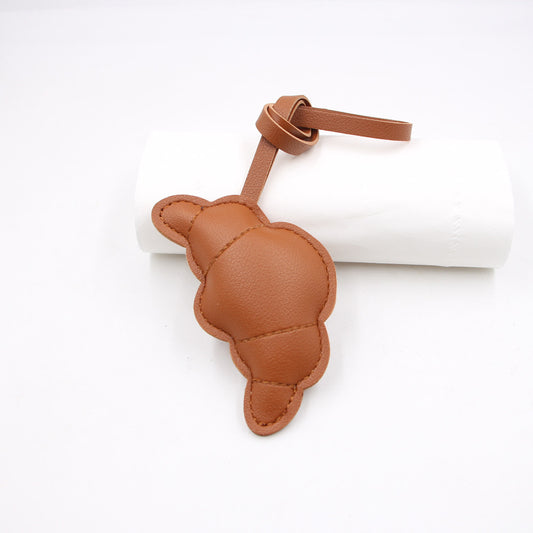 Croissant Bag Charm in Tan