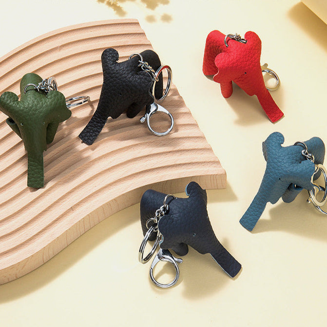 Navy Baby Elephant Keyring