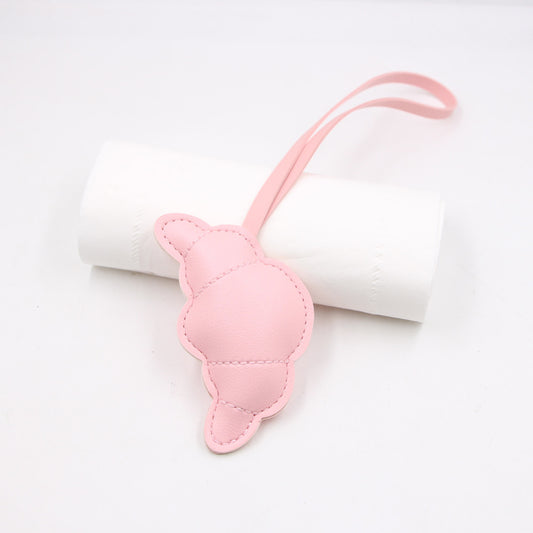 Croissant Bag Charm in Pink