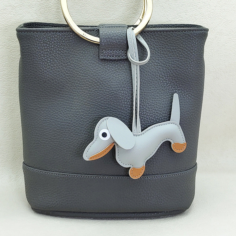 Dachshund Dog Bag Charm in Coffee Brown