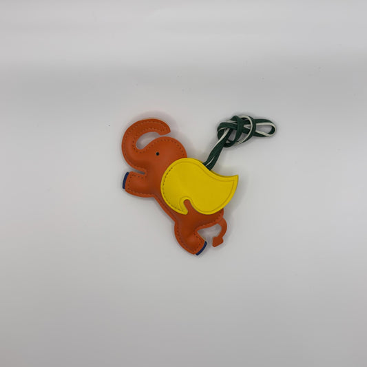 Flying Elephant Charm in Orange