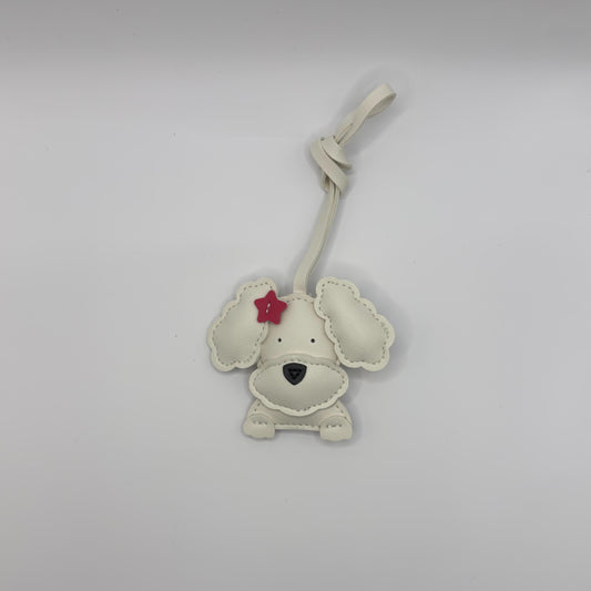 Poodle Charm in White