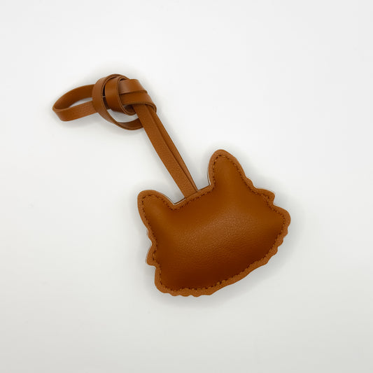 Cat Face Bag Charm in Brown