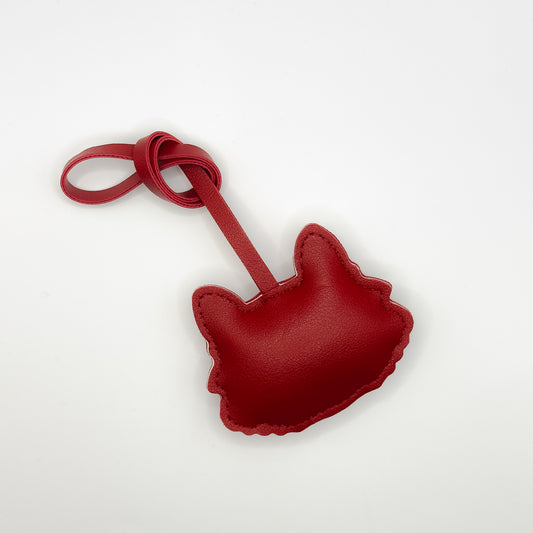 Cat Face Bag Charm in Red