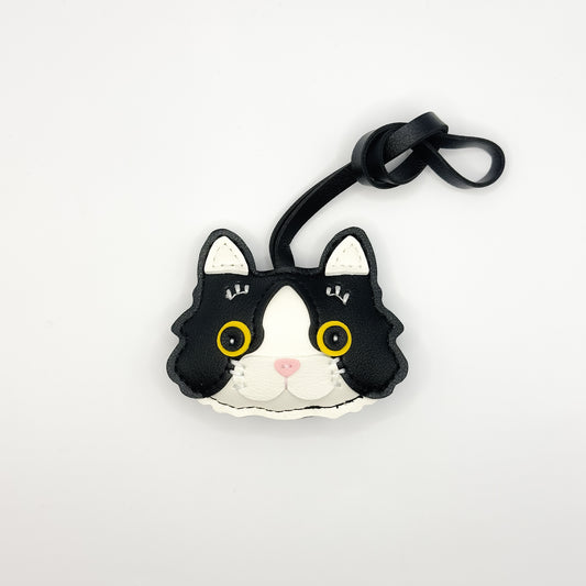 Cat Face Bag Charm in Black
