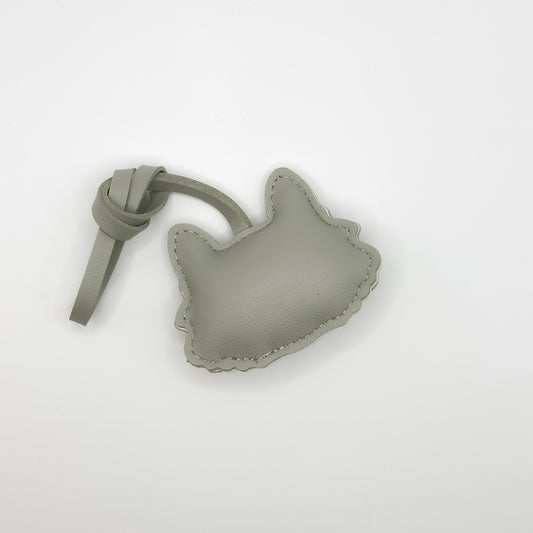 Cat Face Bag Charm in Grey