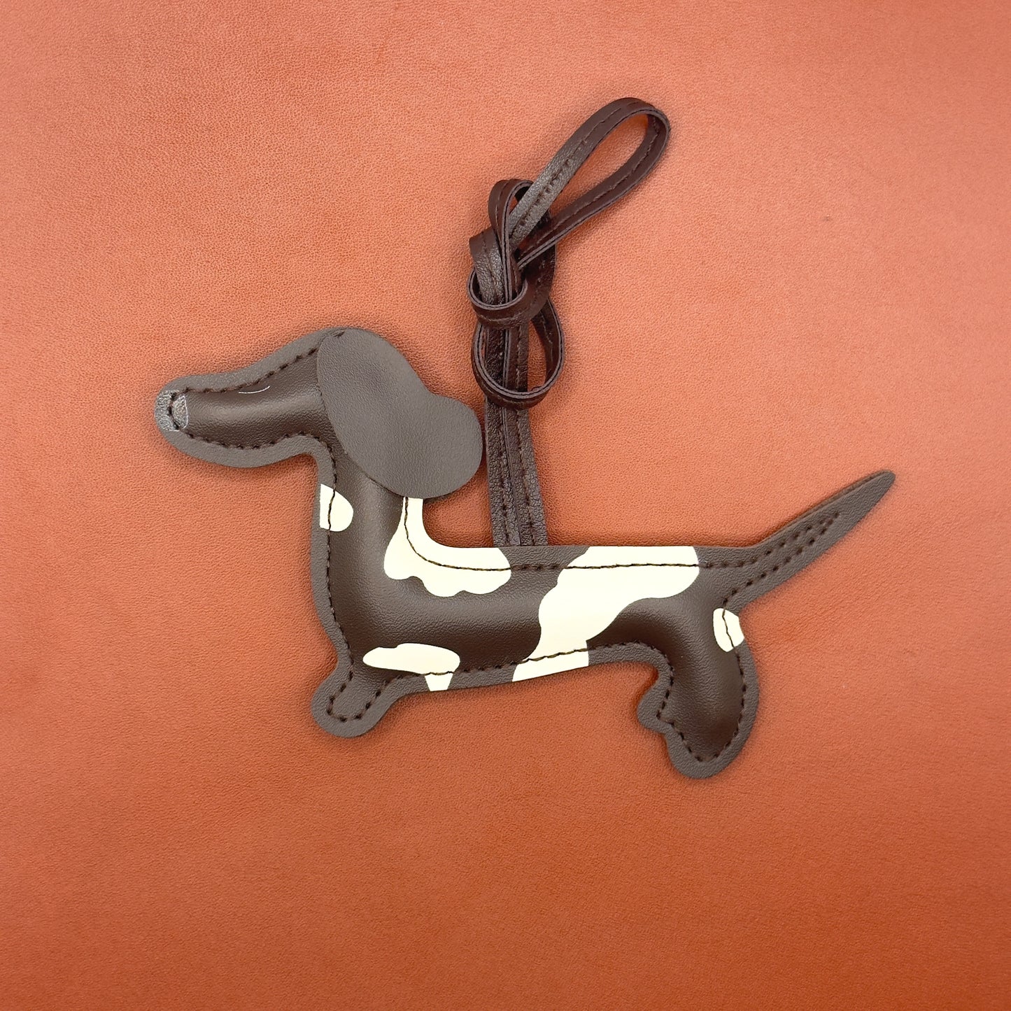 Dachshund Bag Charm in Coffee Brown
