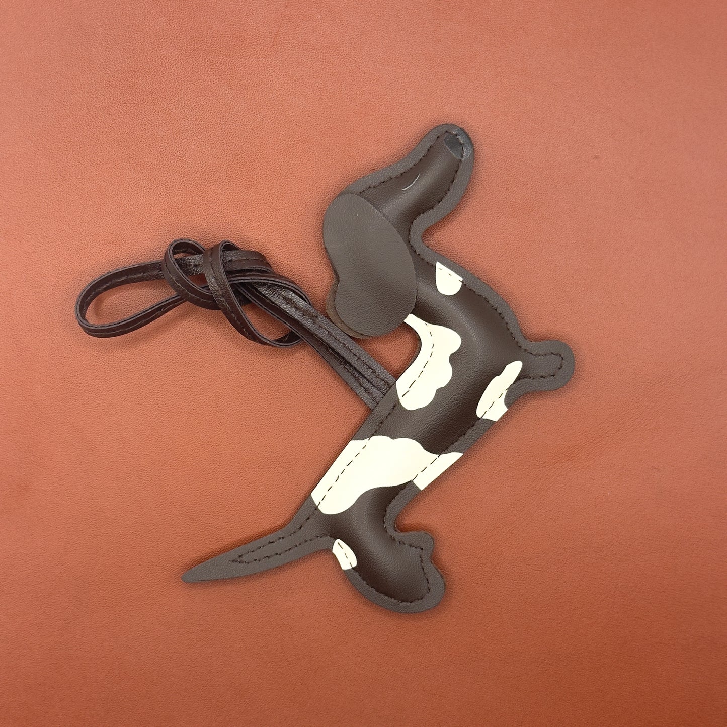 Dachshund Bag Charm in Coffee Brown