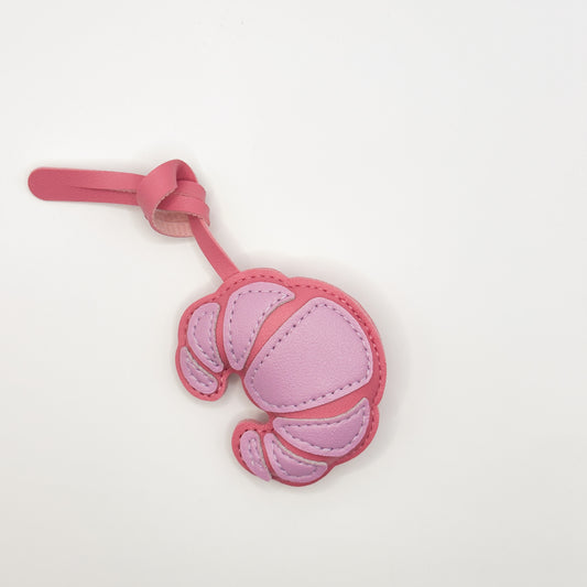 Pink and Purple Croissant Bag Charm