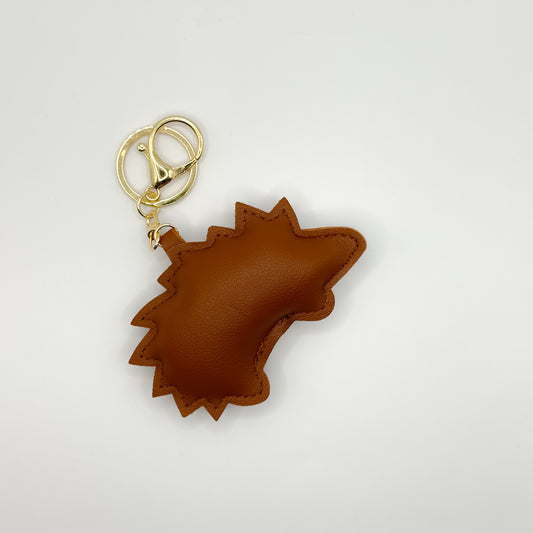 Hedgehog Bag Charm Keyring in Brown