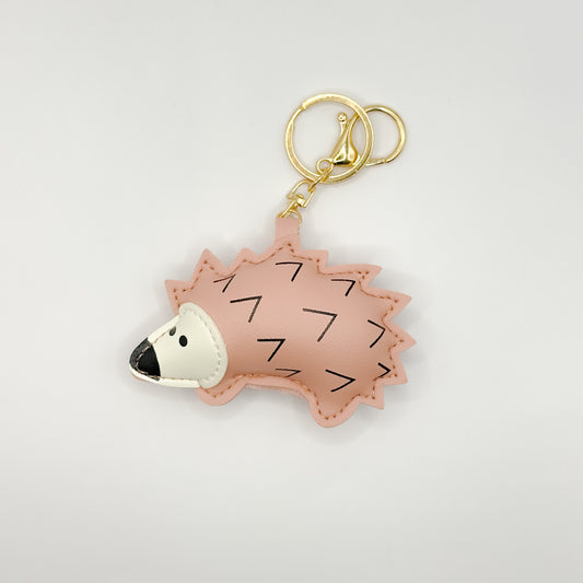 Hedgehog Bag Charm Keyring in Pink