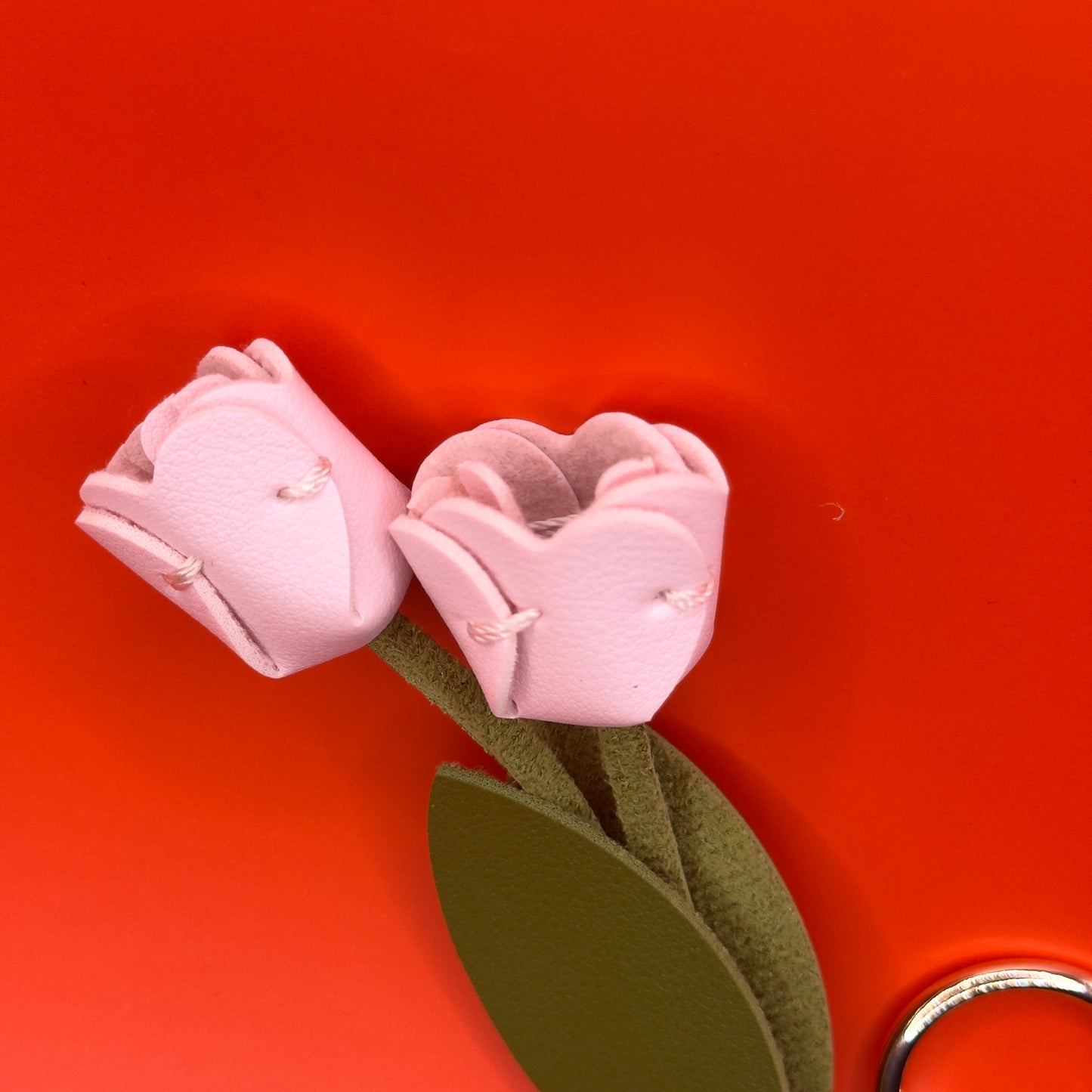 Tulip Keyring Bag Charm in Pink