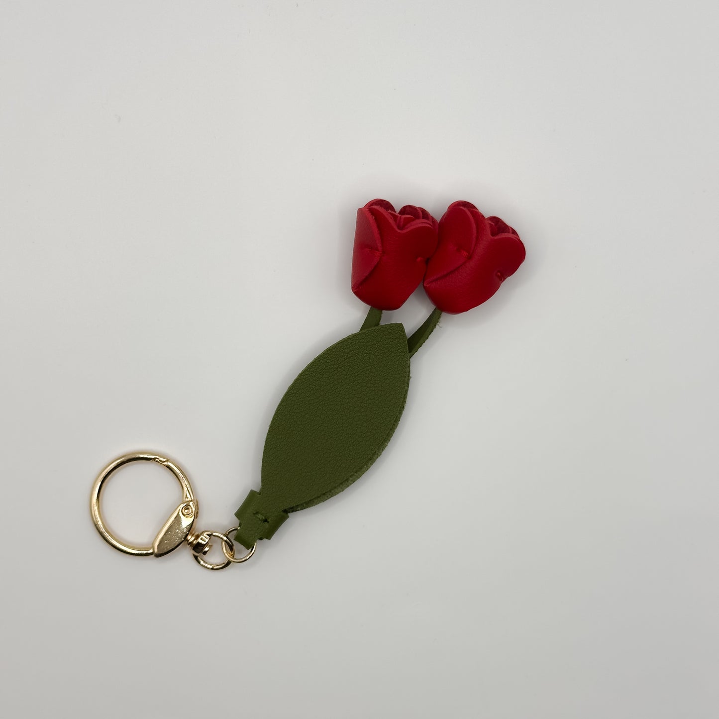 Tulip Keyring Bag Charm in Red