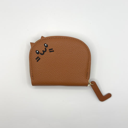 Cat Accordion Wallet in Tan Brown