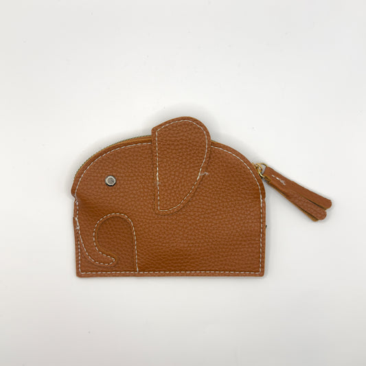 Elephant Zip Pouch in Brown