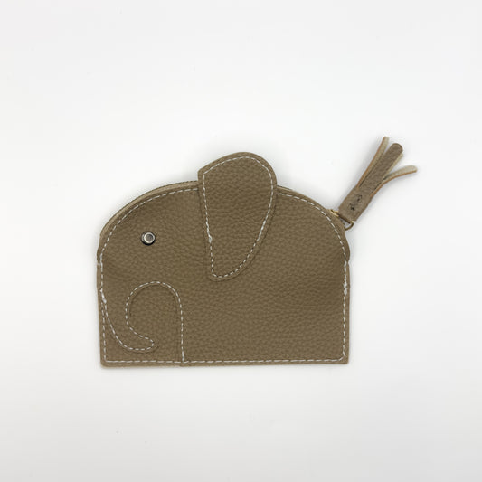 Elephant Zip Pouch in Taupe
