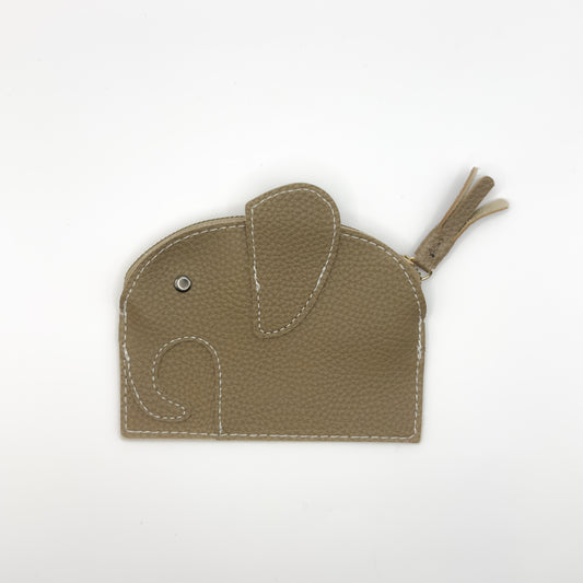 Elephant Zip Pouch in Taupe