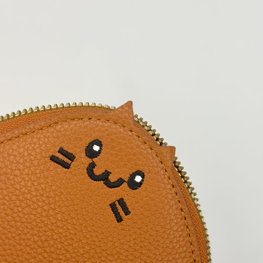 Cat Accordion Wallet in Tan Brown