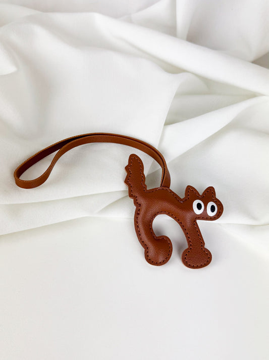 Cat Bag Charm in Tan