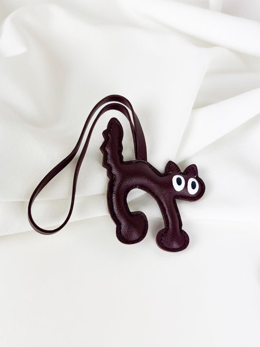 Cat Bag Charm in Coffee