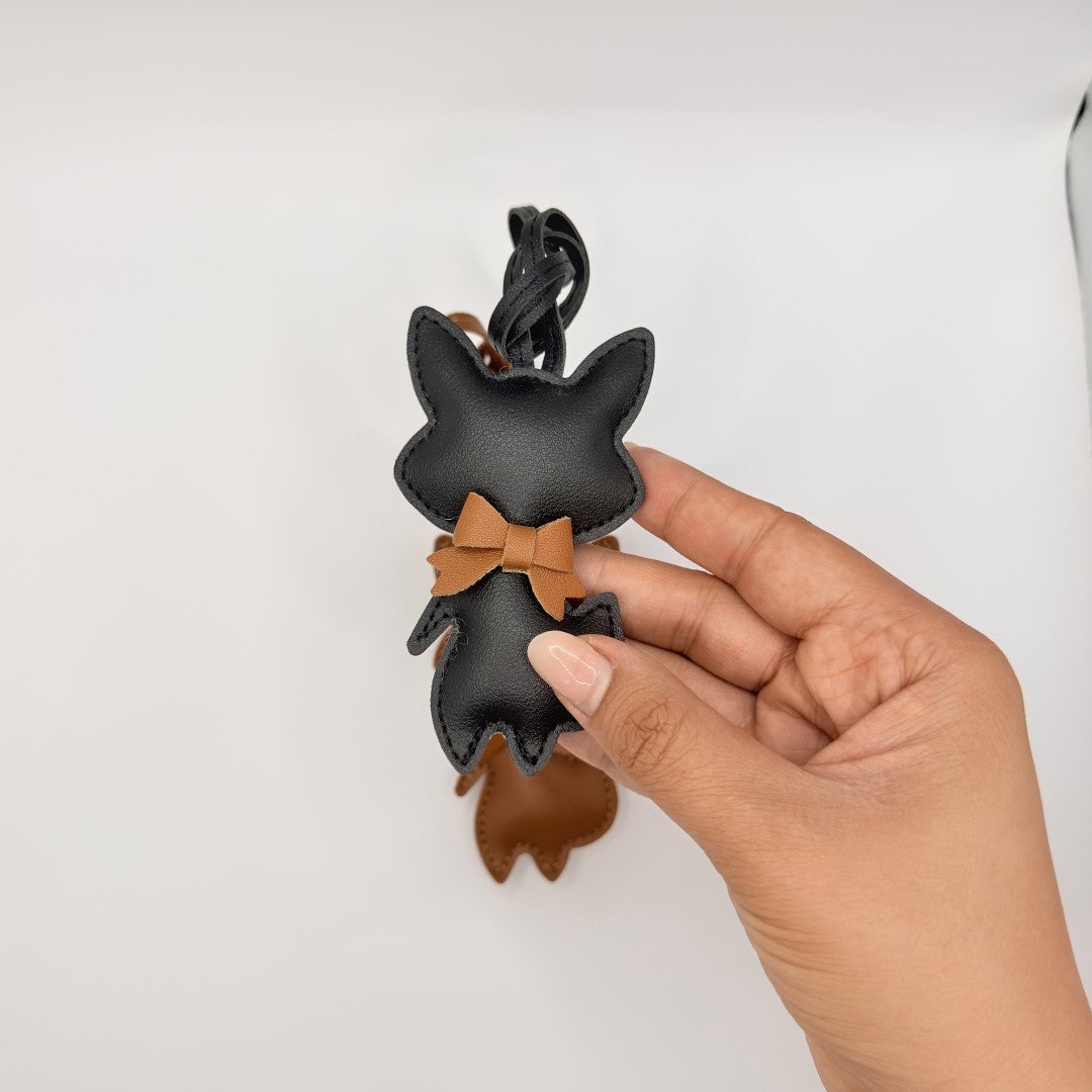 Fox or Cat Bag Charm in Black