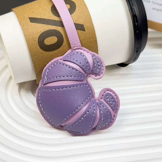Purple Croissant Bag Charm